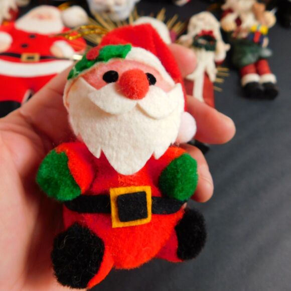 Santa Clause 21 Pcs Christmas Ornaments Figurines Wood Wool Ceramic Collectibles - Picture 6 of 16